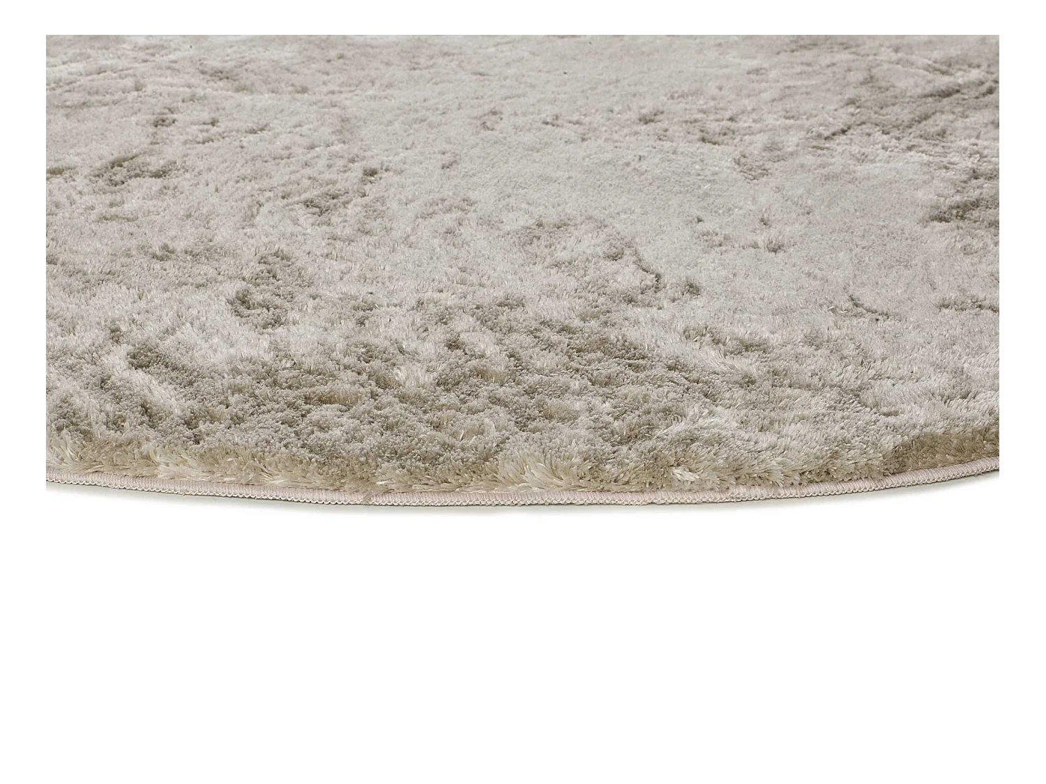 Hochflorteppich - einfarbig shaggy - stein - D.120 cm - ROMA