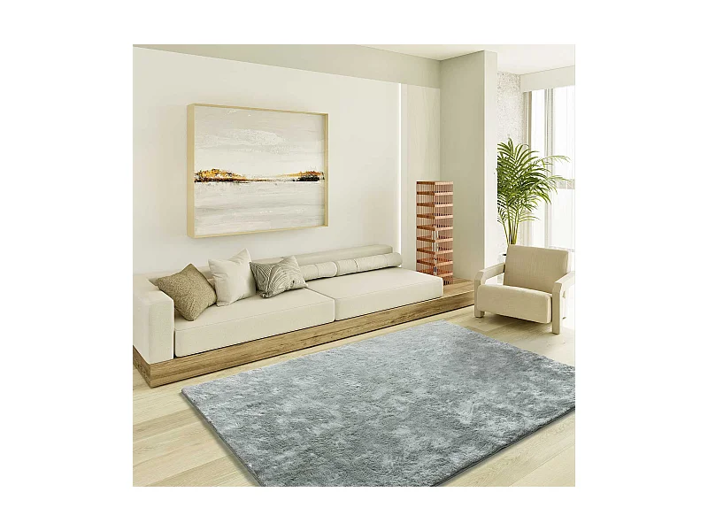 Alfombra interior  - shaggy liso - plata - 160 x 230 cm - ROMA