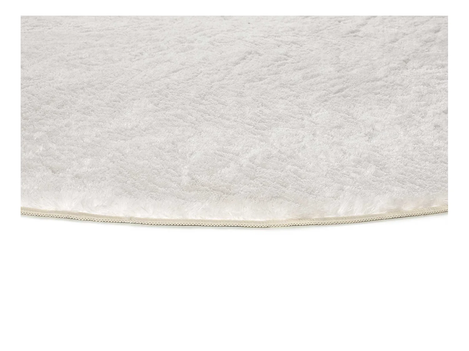 Tapis intérieur rond - shaggy uni - blanc - diam.120 cm - ROMA