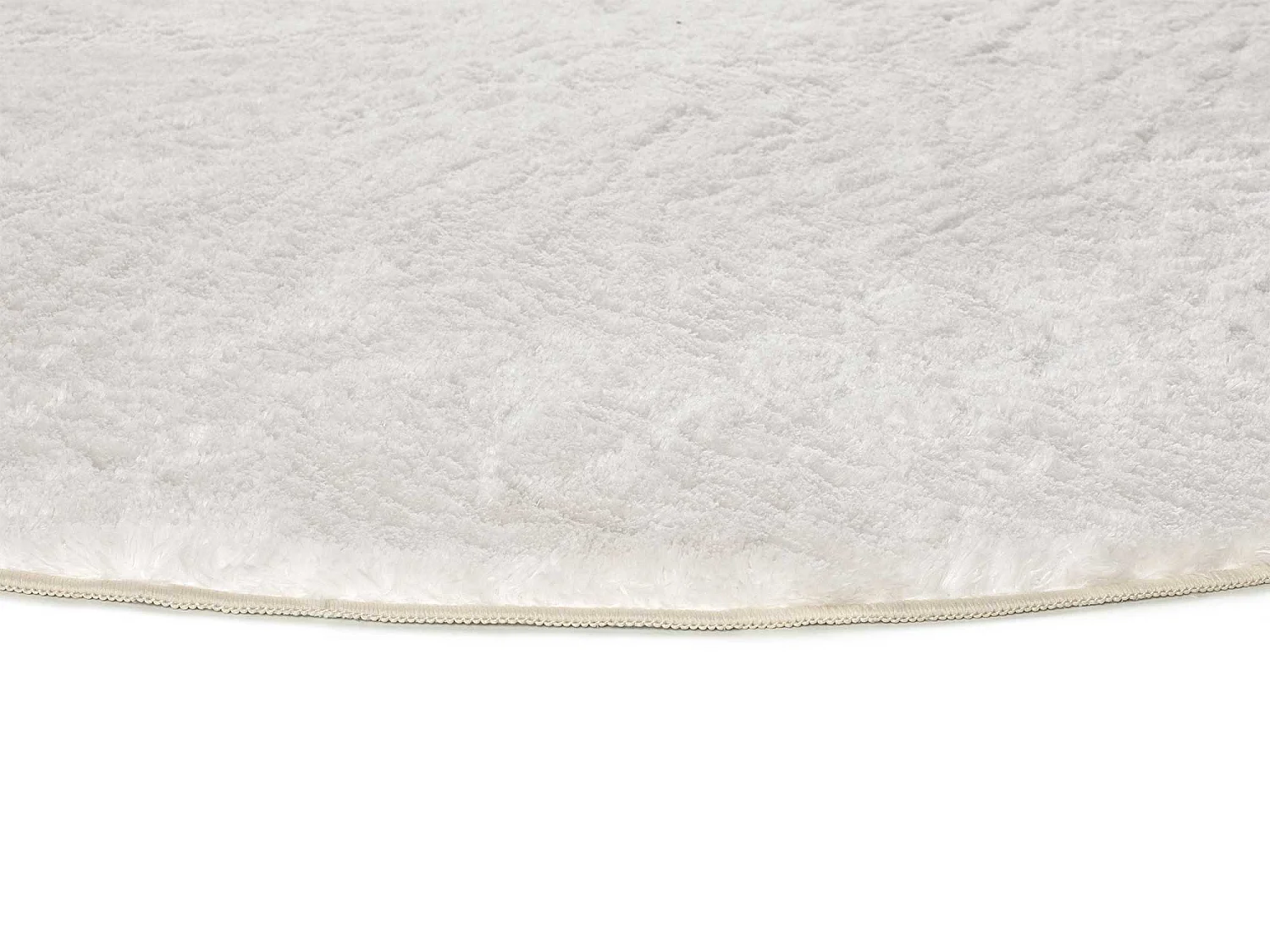 Tapis intérieur rond - shaggy uni - blanc - diam.120 cm - ROMA