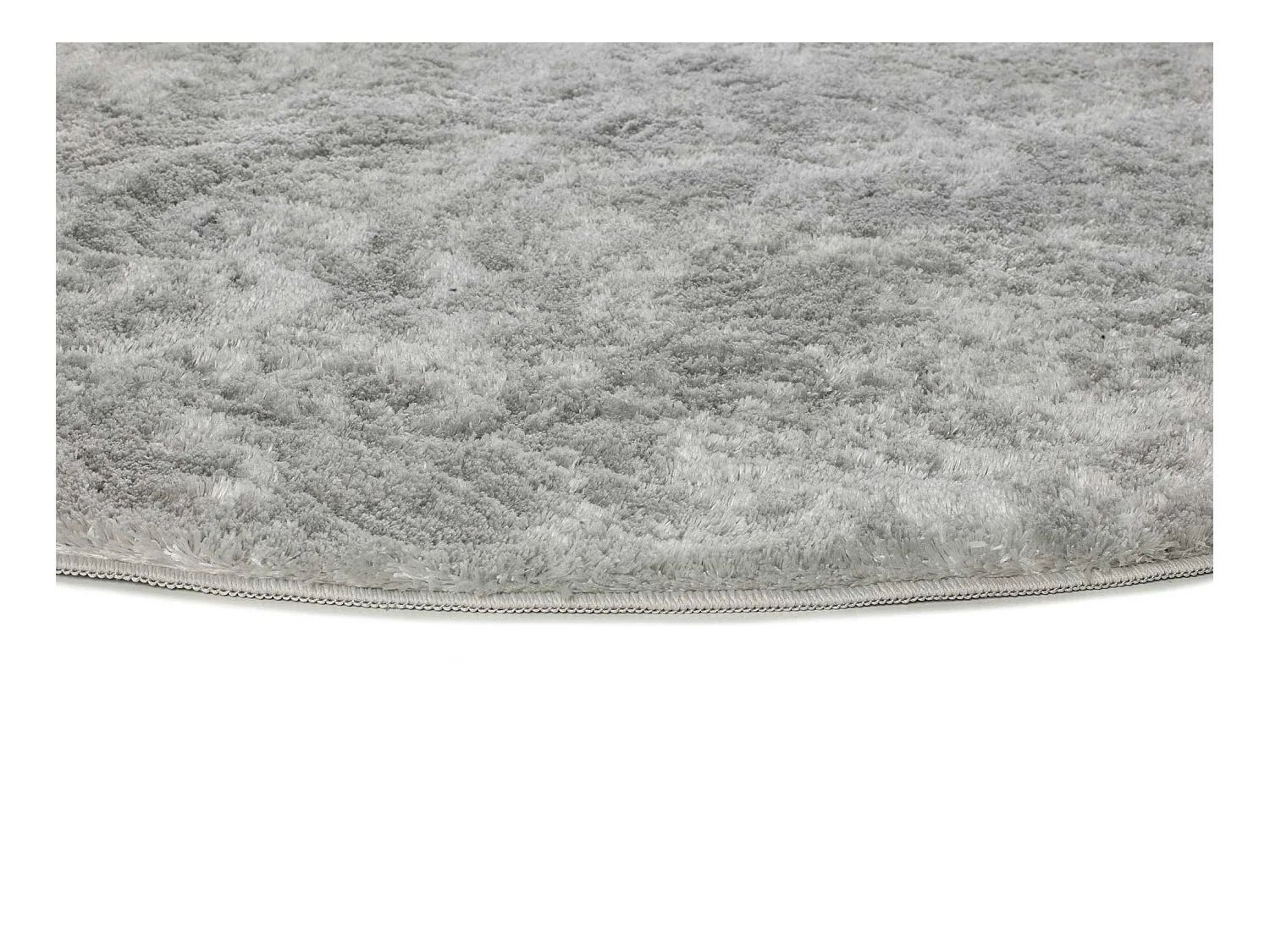 Tapete interior redondo - shaggy liso - plata - diam.120 cm - ROMA