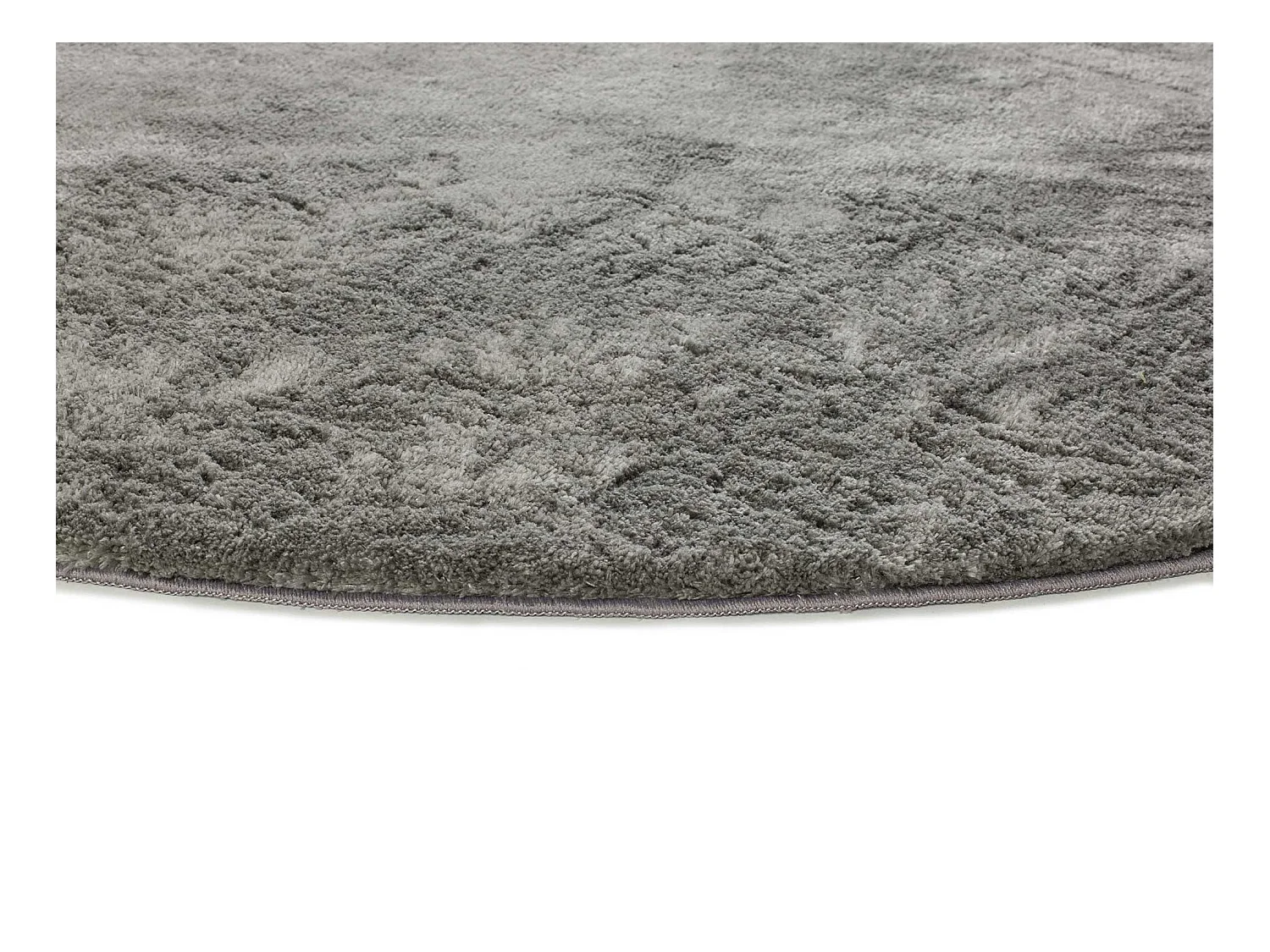 Tapis intérieur rond - shaggy uni - anthracite - diam.120 cm - ROMA
