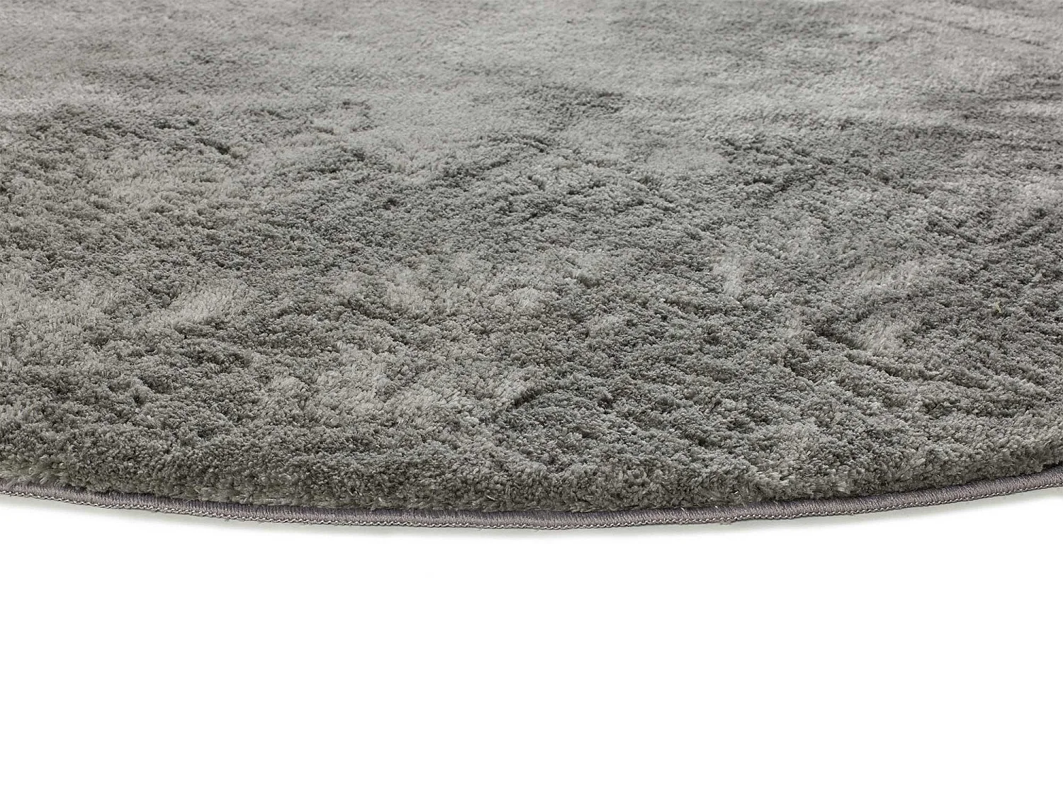 Tapis intérieur rond - shaggy uni - anthracite - diam.120 cm - ROMA