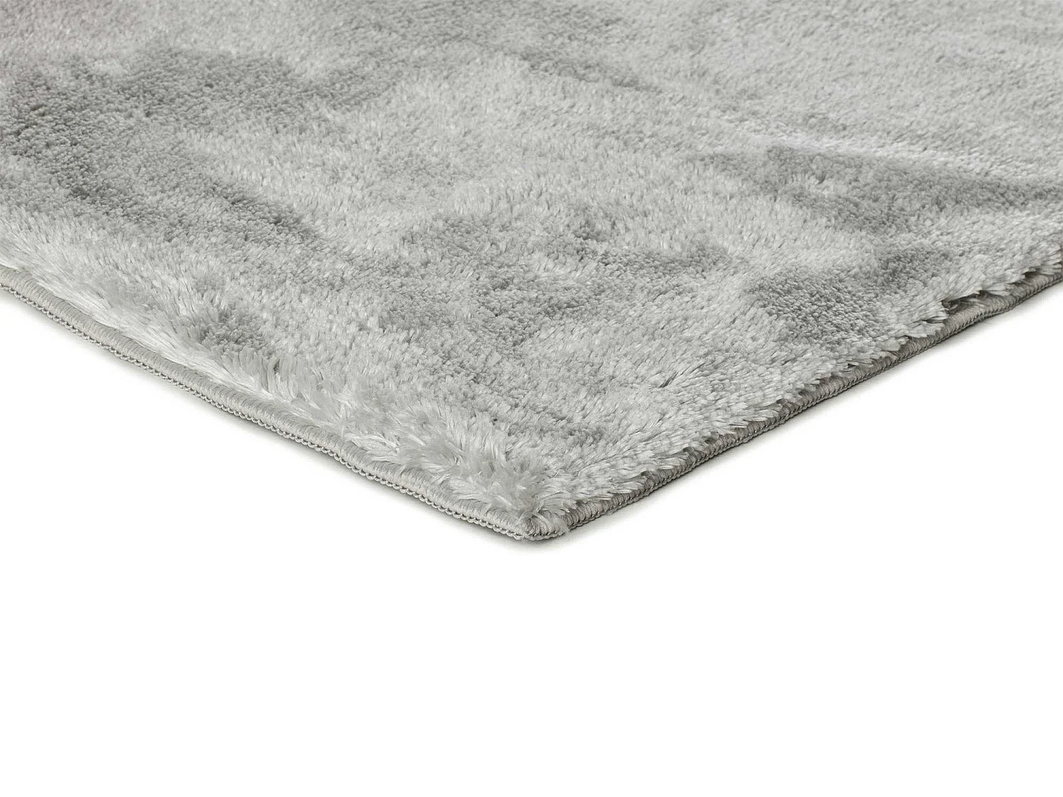 Tapis intérieur - shaggy uni - argent - 60 x 110 cm - ROMA