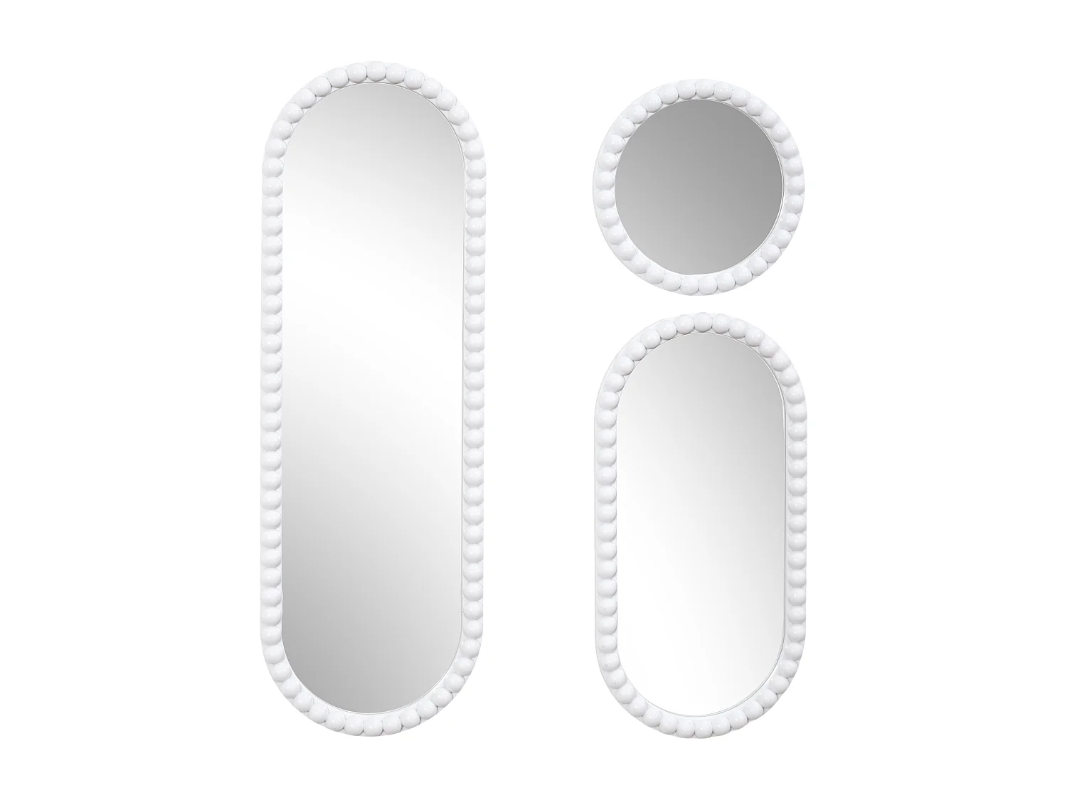 Miroir Corfu Blanc H75cm X3 Blanc