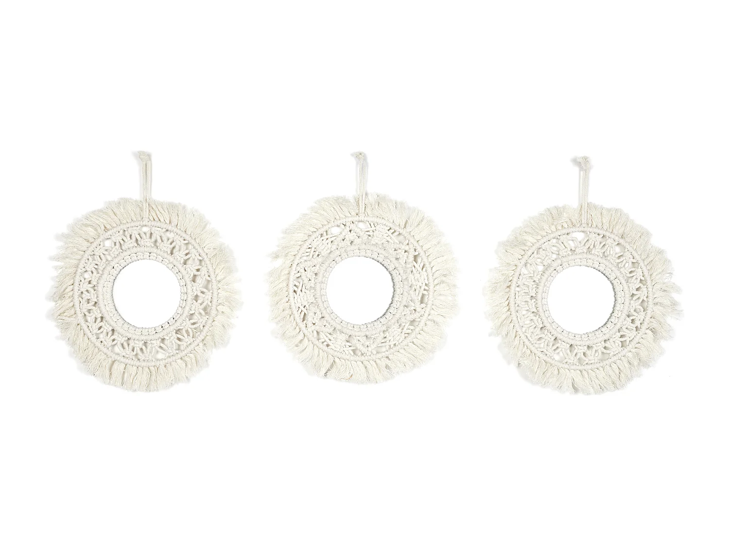 Miroir X3 Boho H28cm Beige