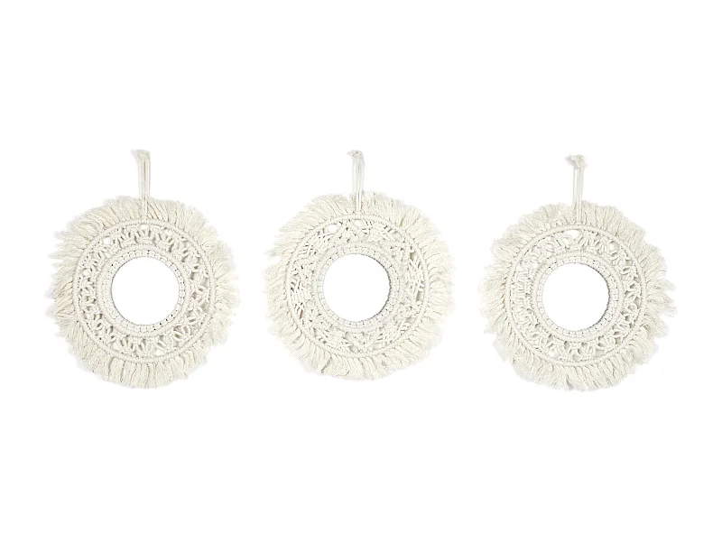 Miroir X3 Boho H28cm Beige