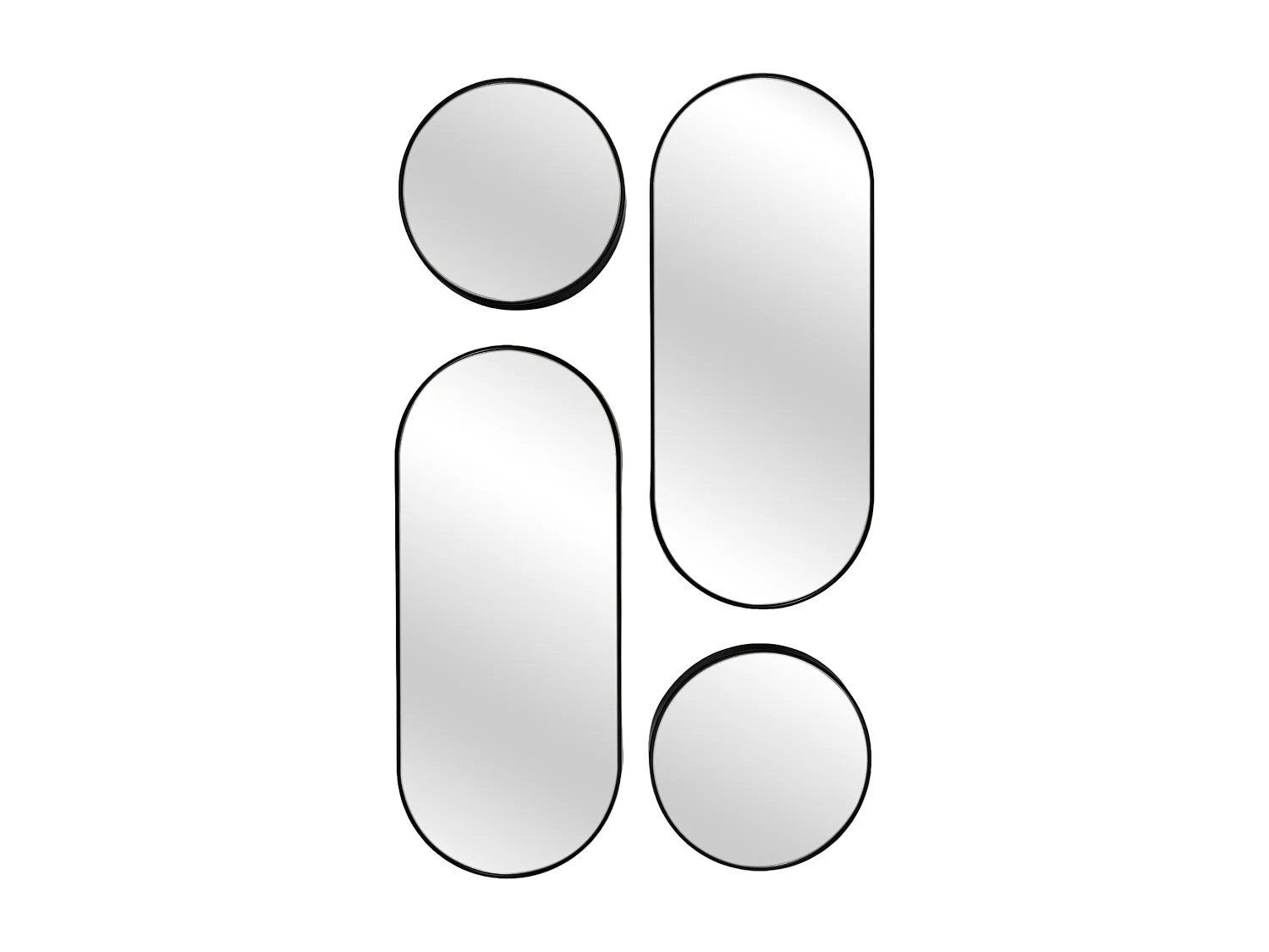 Miroir Deco Rond Et Ovale Versa Noir X4 Noir