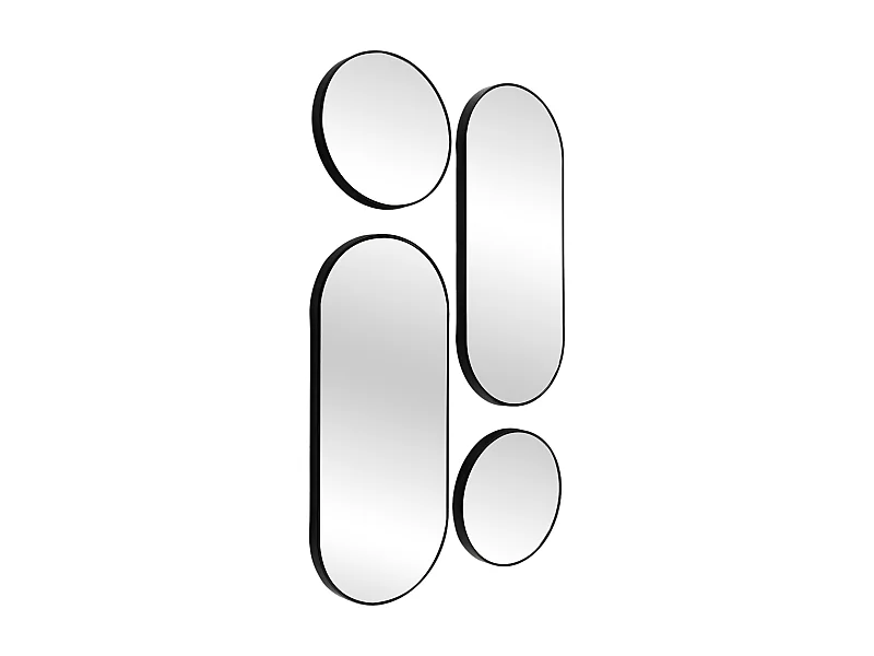 Miroir Deco Rond Et Ovale Versa Noir X4 Noir