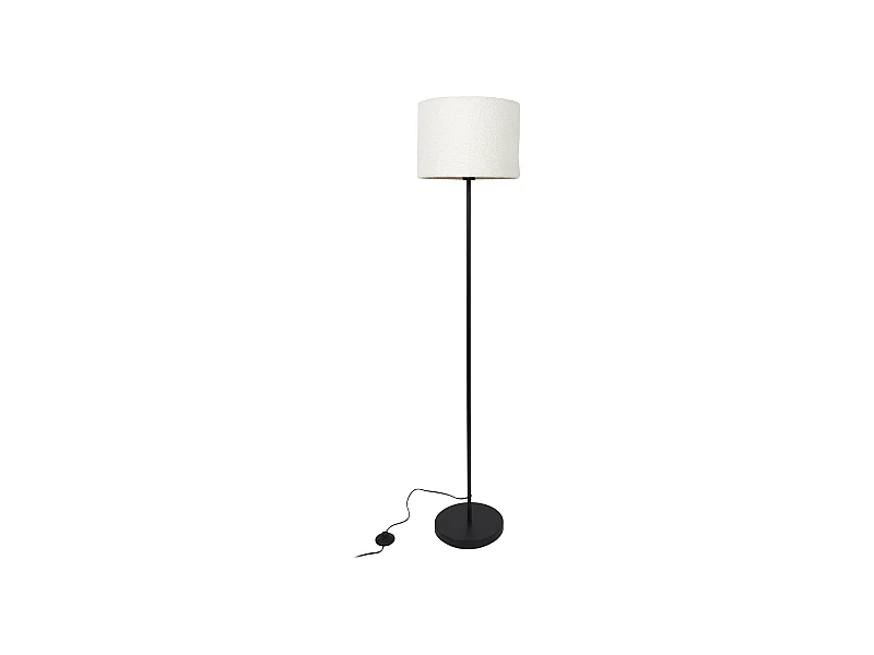 Lampadaire Abatjour Bouclette Noir, Blanc