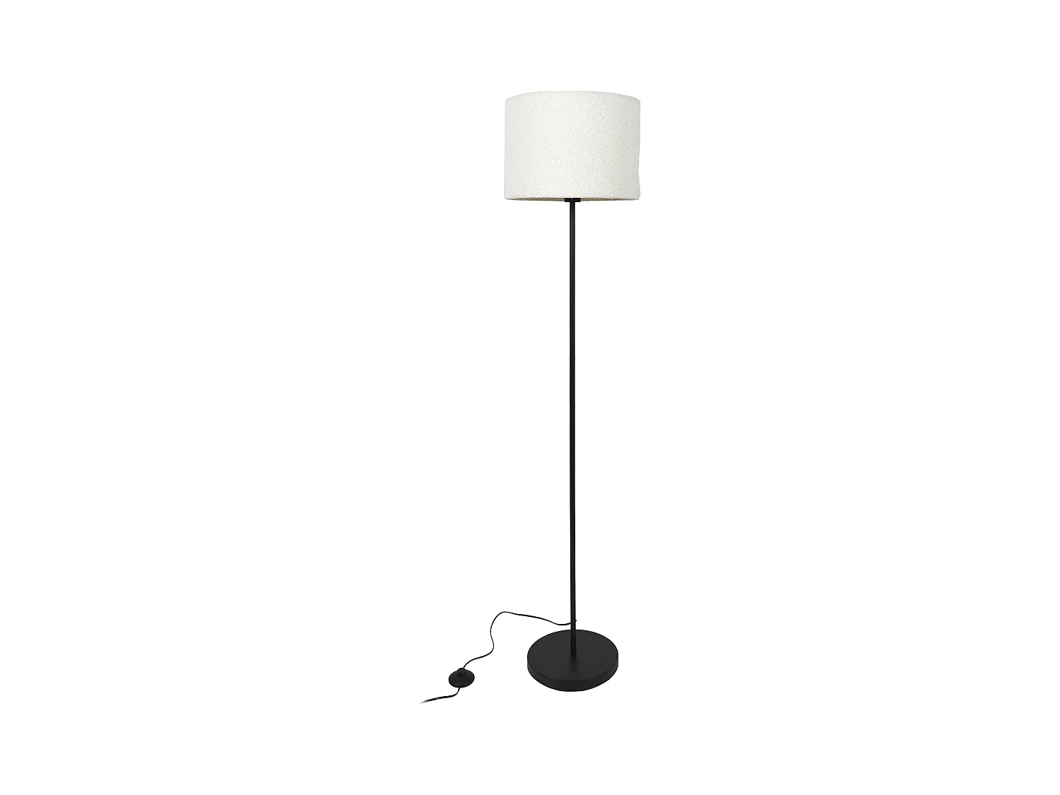 Lampadaire Abatjour Bouclette Noir, Blanc