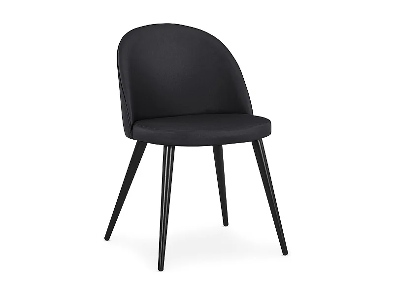 Lot de 6 chaises modernes Maury Simili Noir pieds Noir