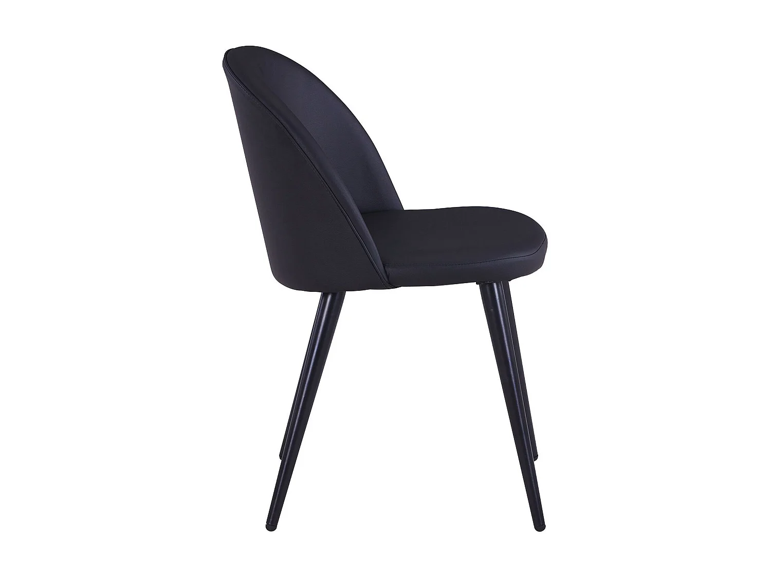 Lot de 6 chaises modernes Maury Simili Noir pieds Noir