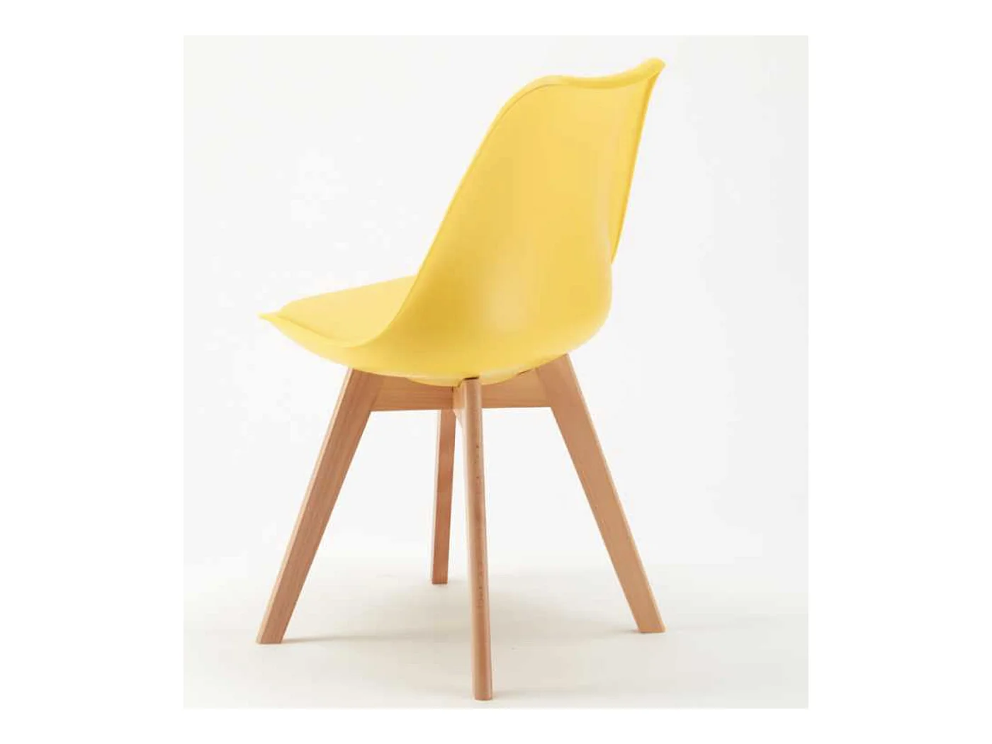 Chaise naturel et jaune avec coussin simili cuir Anko - Lot de 2