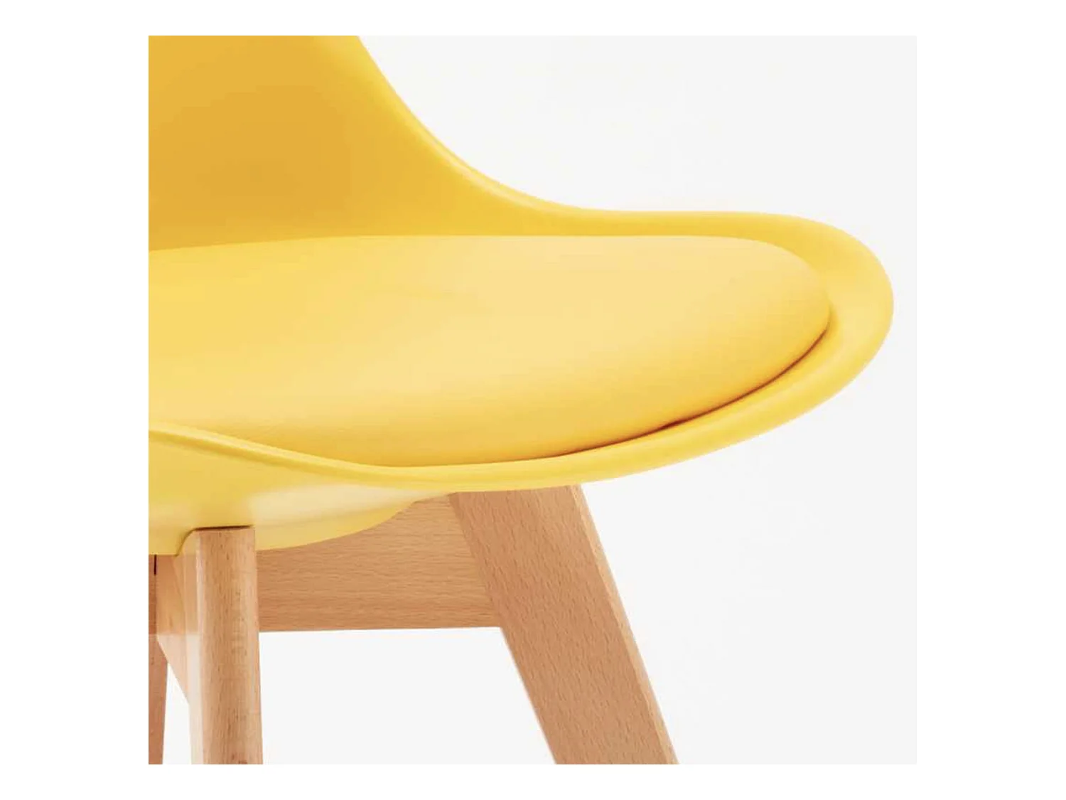 Chaise naturel et jaune avec coussin simili cuir Anko - Lot de 2