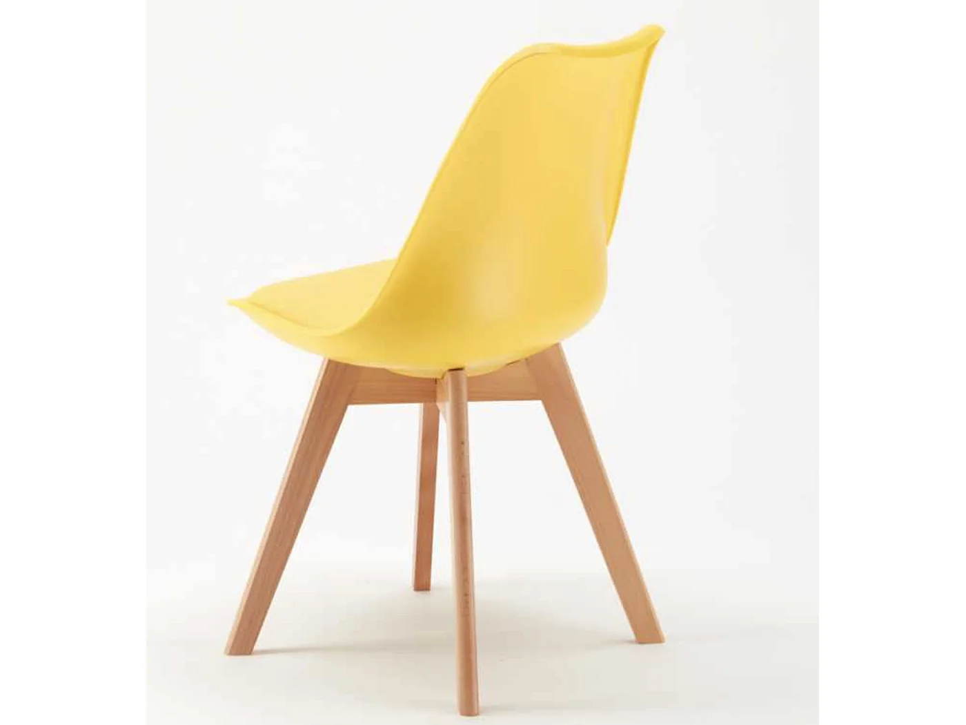 Chaise naturel et jaune avec coussin simili cuir Anko - Lot de 2