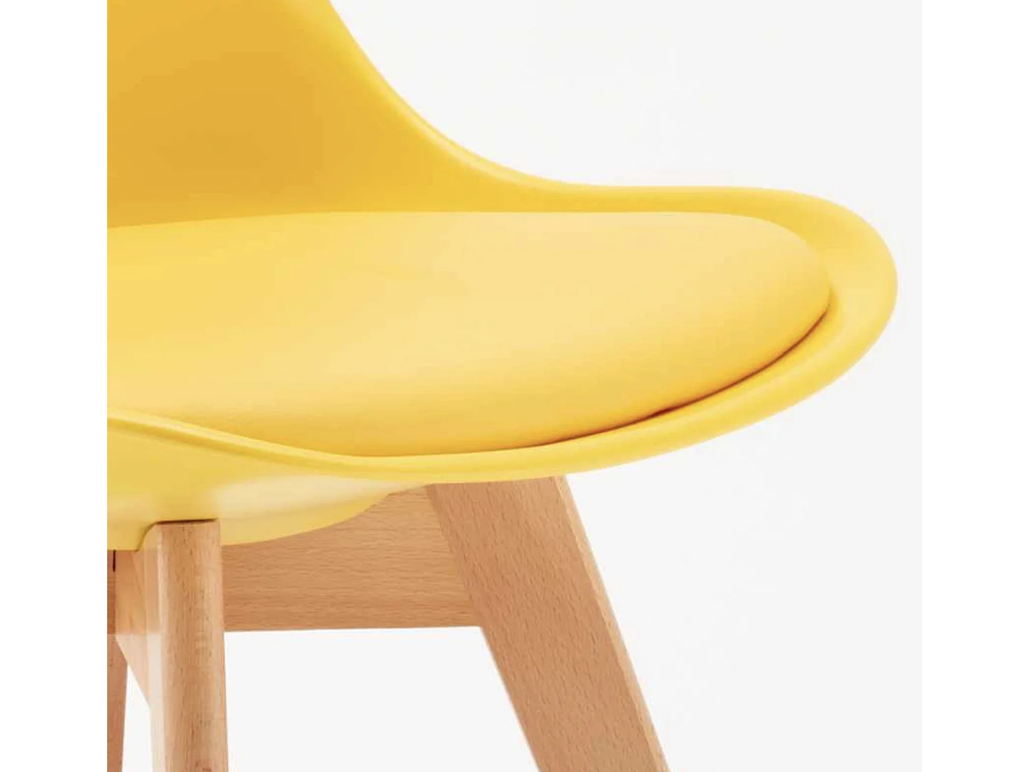 Chaise naturel et jaune avec coussin simili cuir Anko - Lot de 2