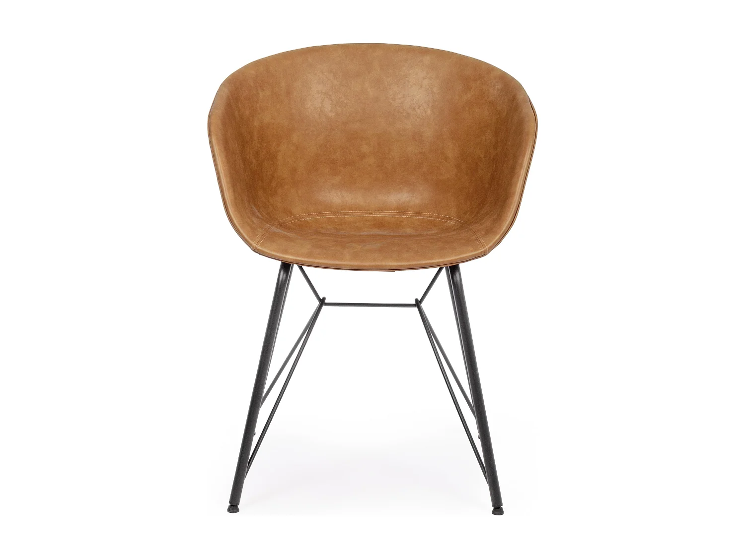 Chaise simili cuir Warhol - Style vintage-Camel