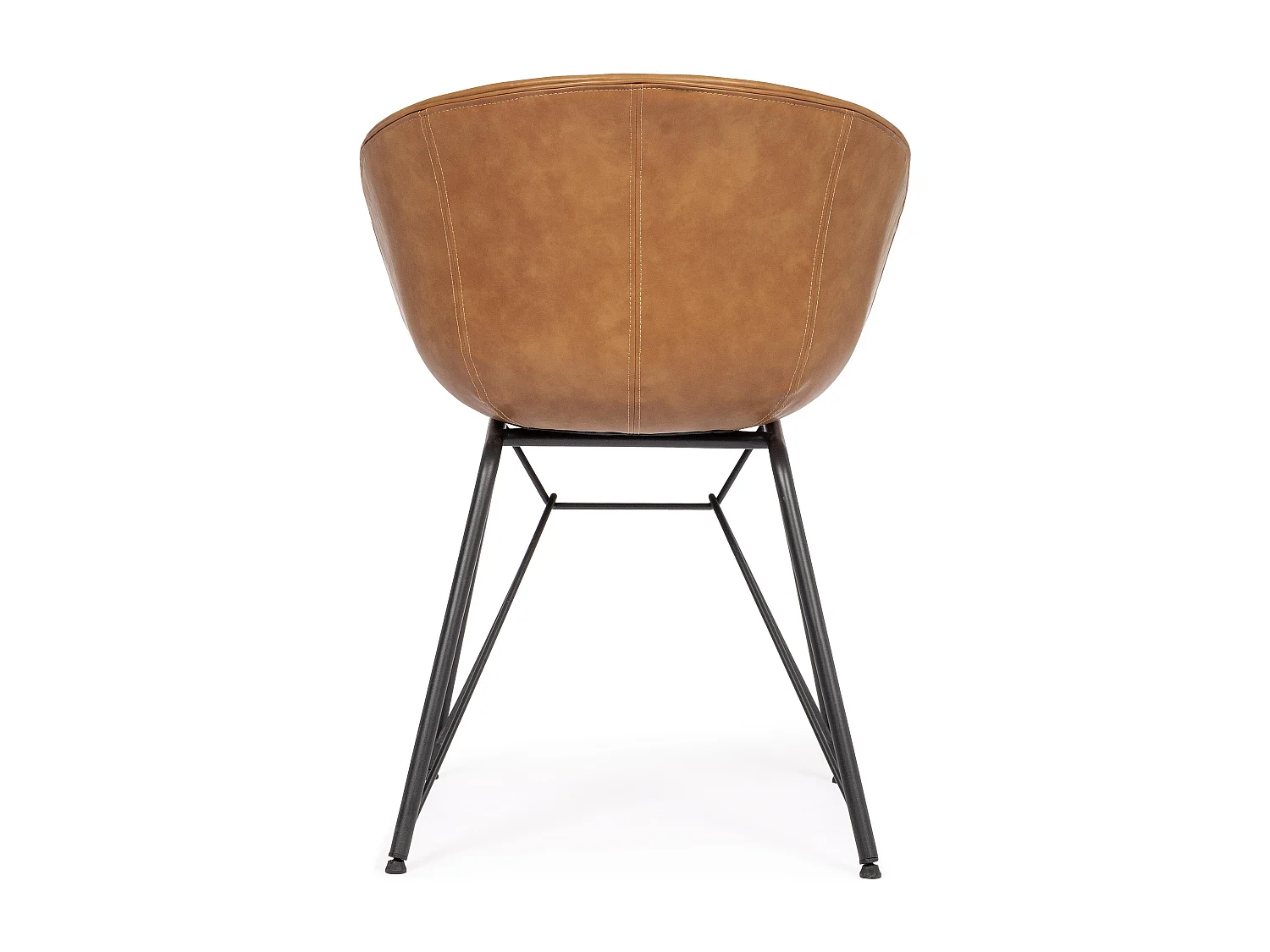 Chaise simili cuir Warhol - Style vintage-Camel