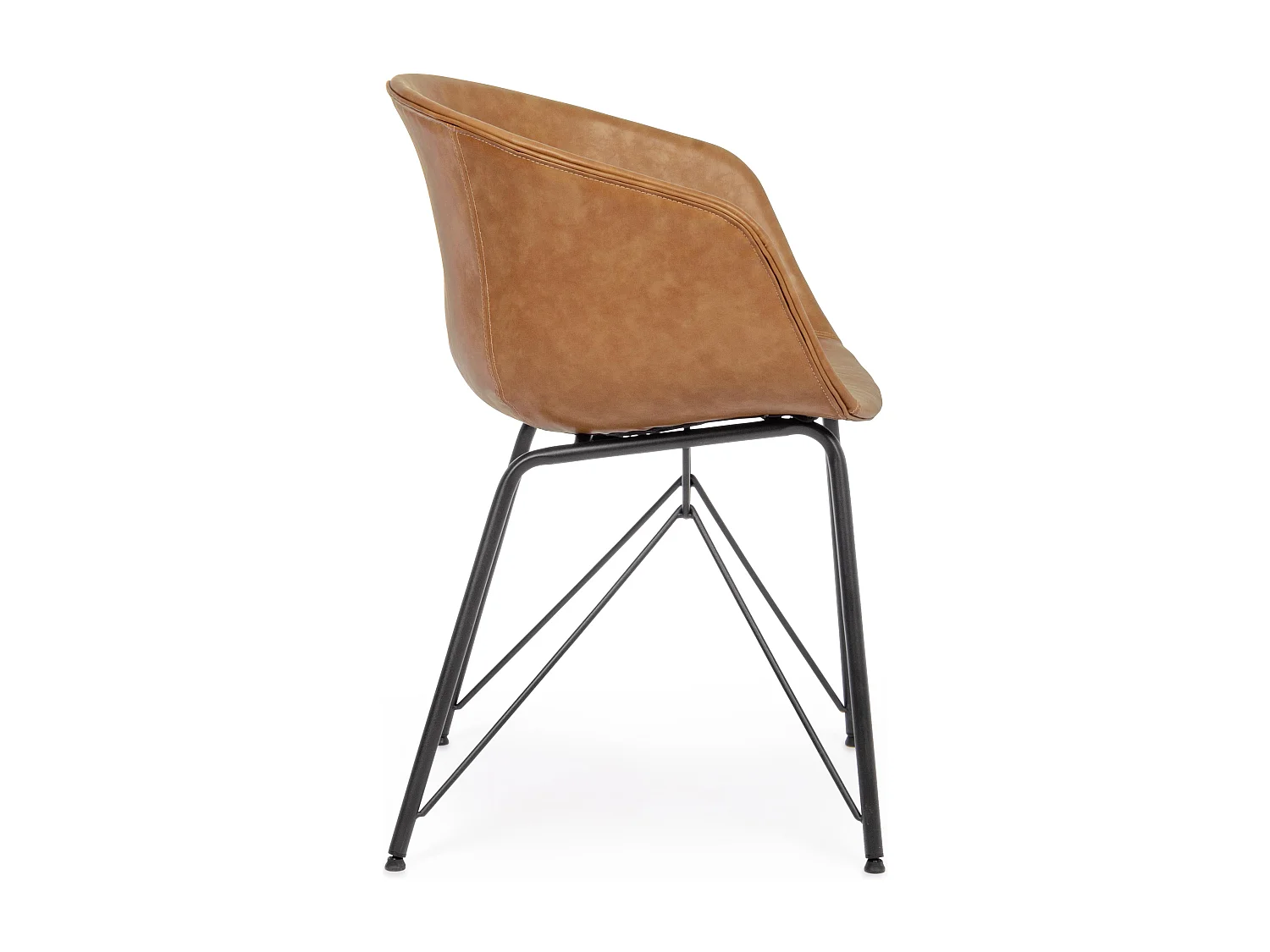 Chaise simili cuir Warhol - Style vintage-Camel