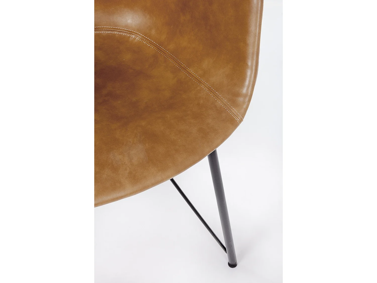 Chaise simili cuir Warhol - Style vintage-Camel