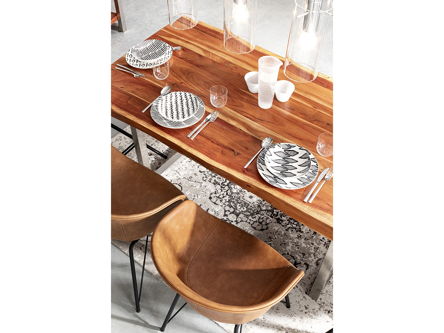 Chaise simili cuir Warhol - Style vintage-Camel