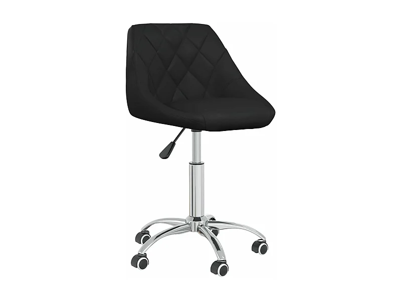 Chaise pivotante de salle à manger Noir Similicuir 6