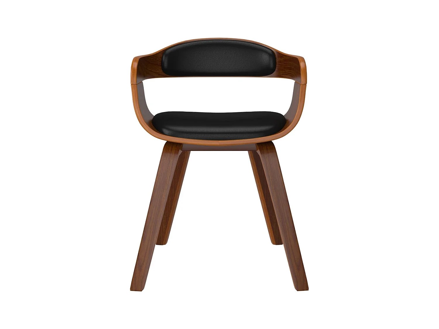 Eetkamerstoelen 4 st gebogen hout en kunstleer zwart