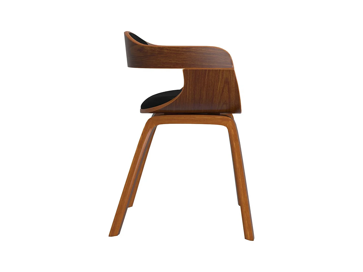 Eetkamerstoelen 4 st gebogen hout en kunstleer zwart