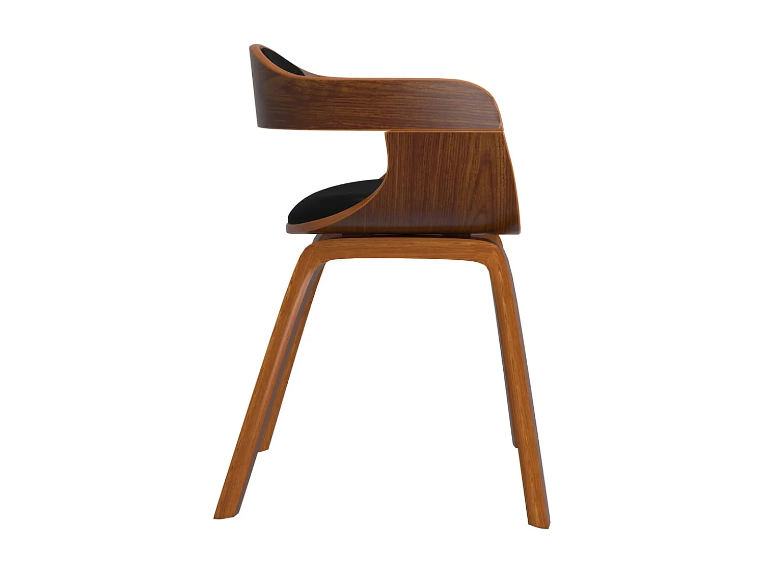 Eetkamerstoelen 4 st gebogen hout en kunstleer zwart