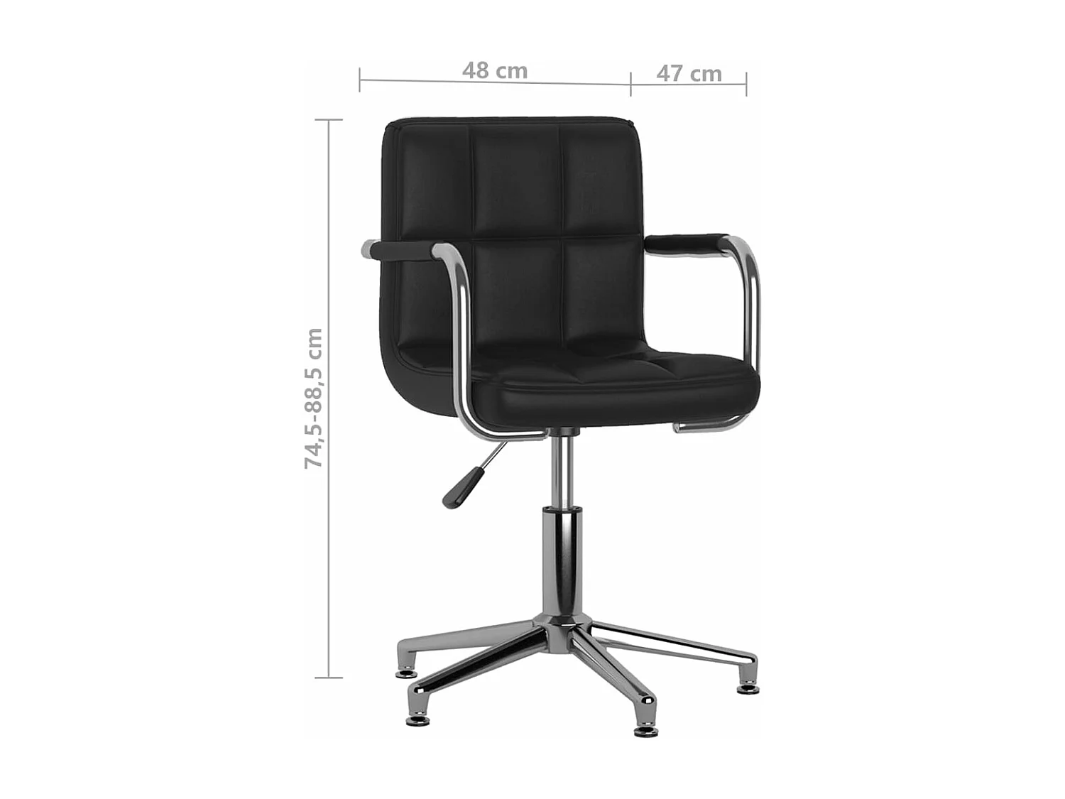 Chaise pivotante de salle à manger Noir Similicuir 10