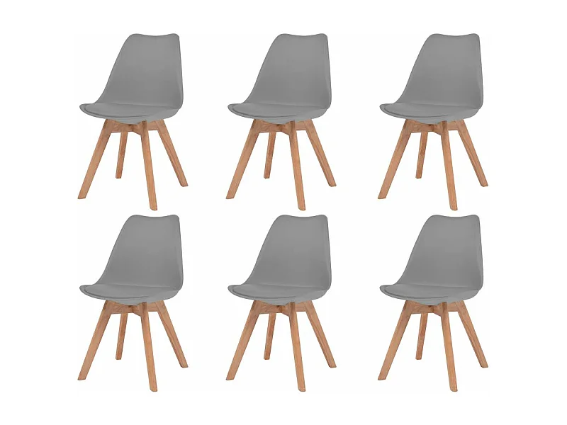 Chaises de salle à manger 6 pcs Gris Similicuir 16