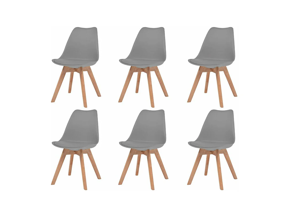 Chaises de salle à manger 6 pcs Gris Similicuir 16