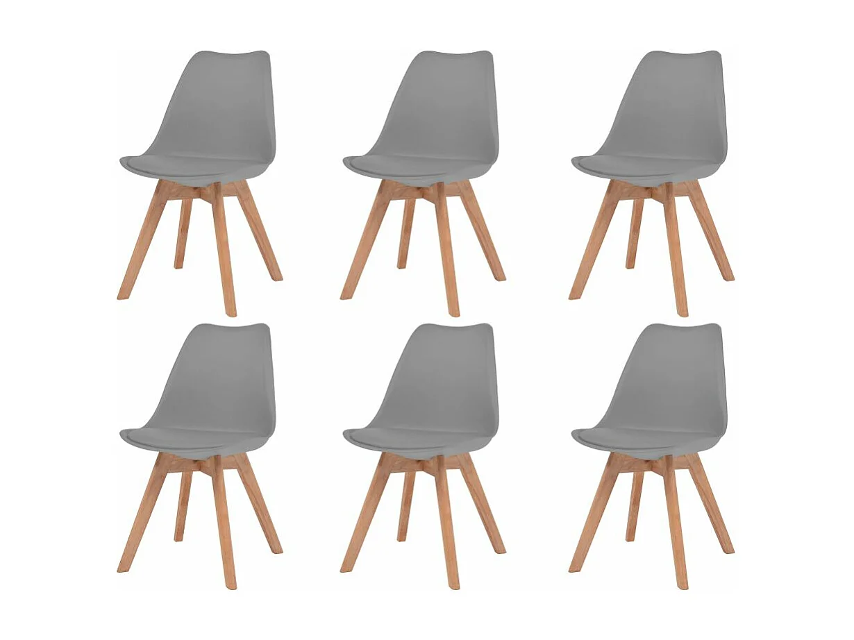 Chaises de salle à manger 6 pcs Gris Similicuir 16