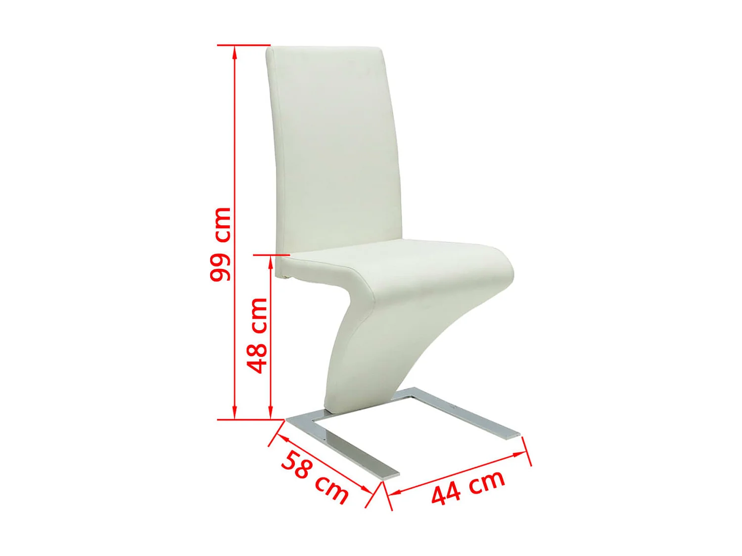 Eetkamerstoelen 2 st kunstleer wit