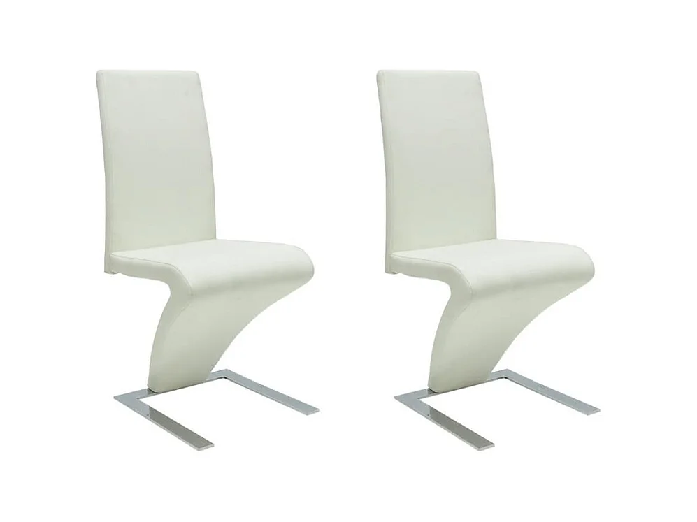 Esszimmerstühle 2 Stk. Weiß Kunstleder
