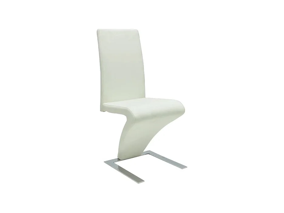 Esszimmerstühle 2 Stk. Weiß Kunstleder