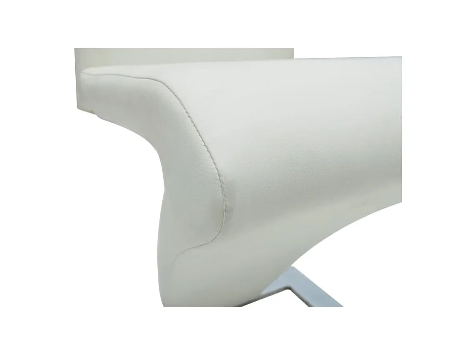 Esszimmerstühle 2 Stk. Weiß Kunstleder