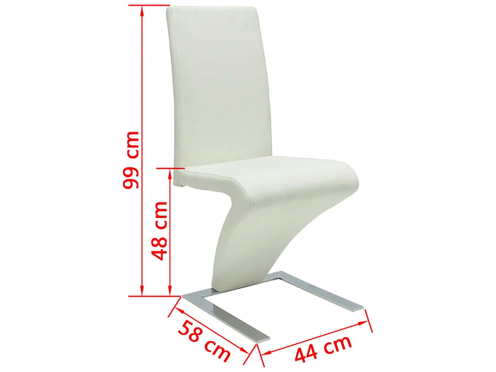 Chaises à manger lot de 2 blanc similicuir