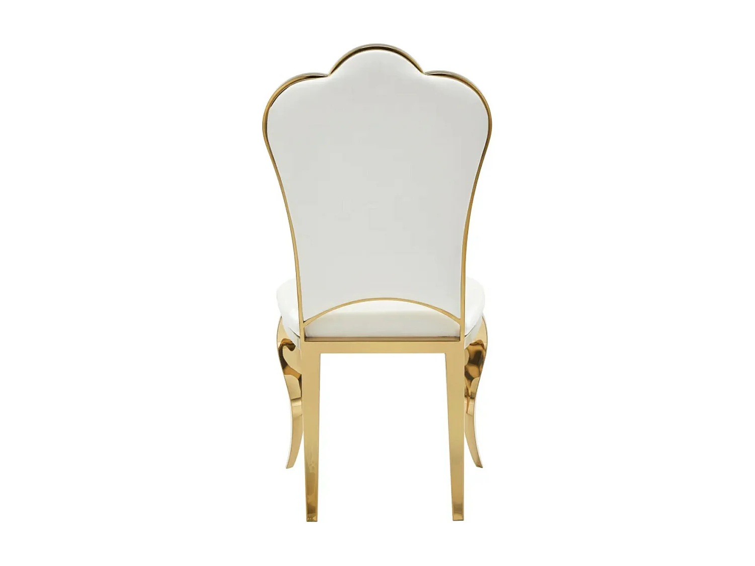 Chaise design simili cuir et pieds doré effet miroir Kouma - Lot de 4-Couleur Blanc