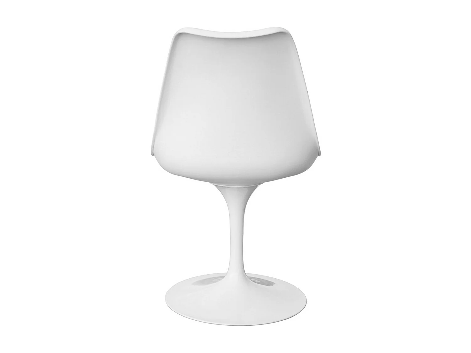 Chaise pivotante Tulipa - Blanche avec coussin en simili cuir-Couleur Turquoise