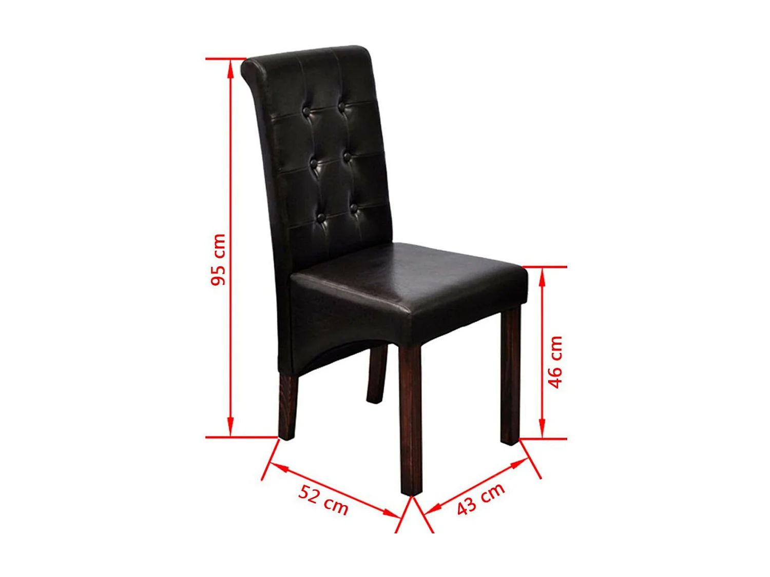 Chaises de salle à manger 6 pcs Marron Similicuir 7