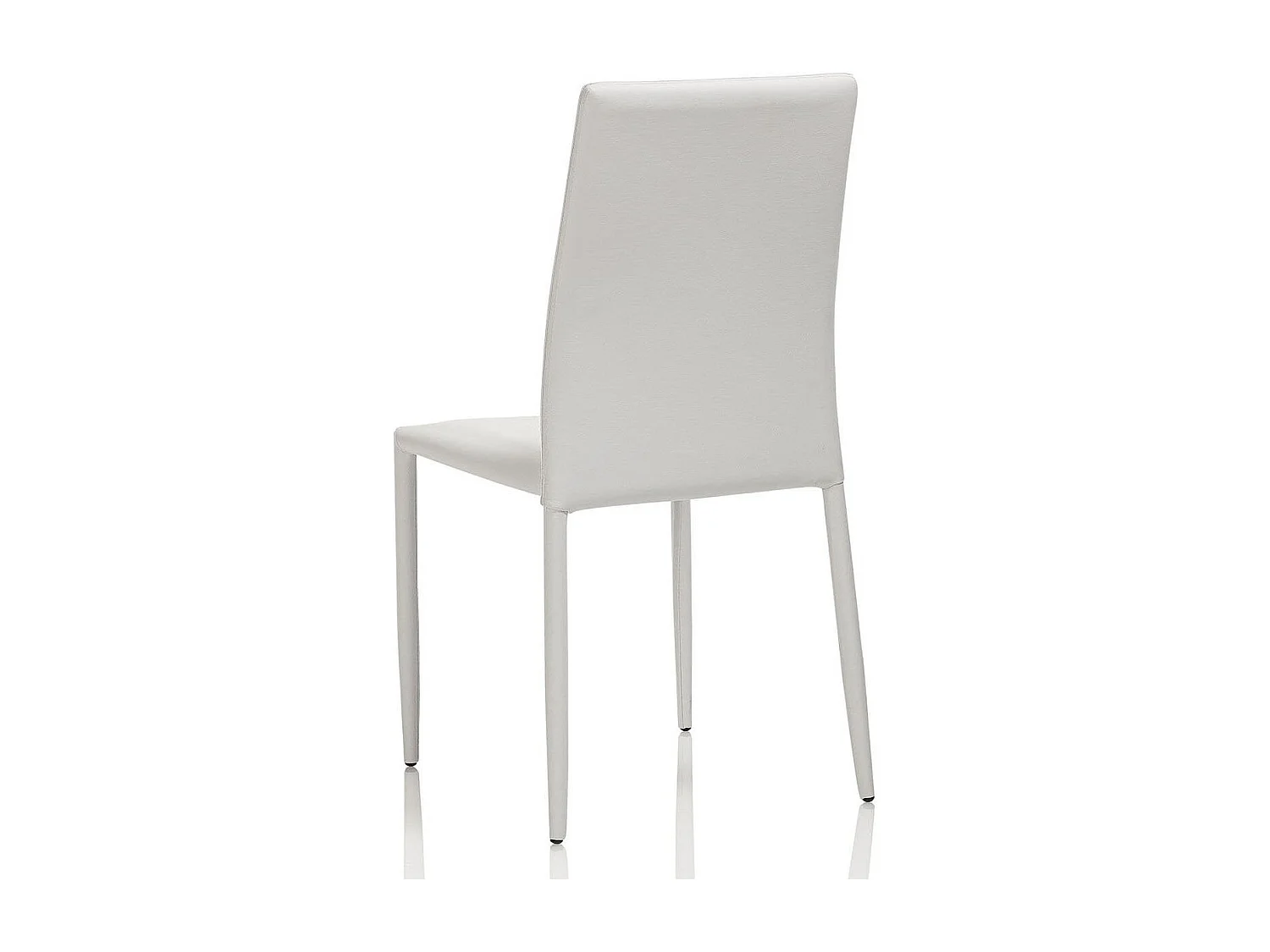 Chaise simili cuir blanc et pieds métal blanc Danan - Lot de 4