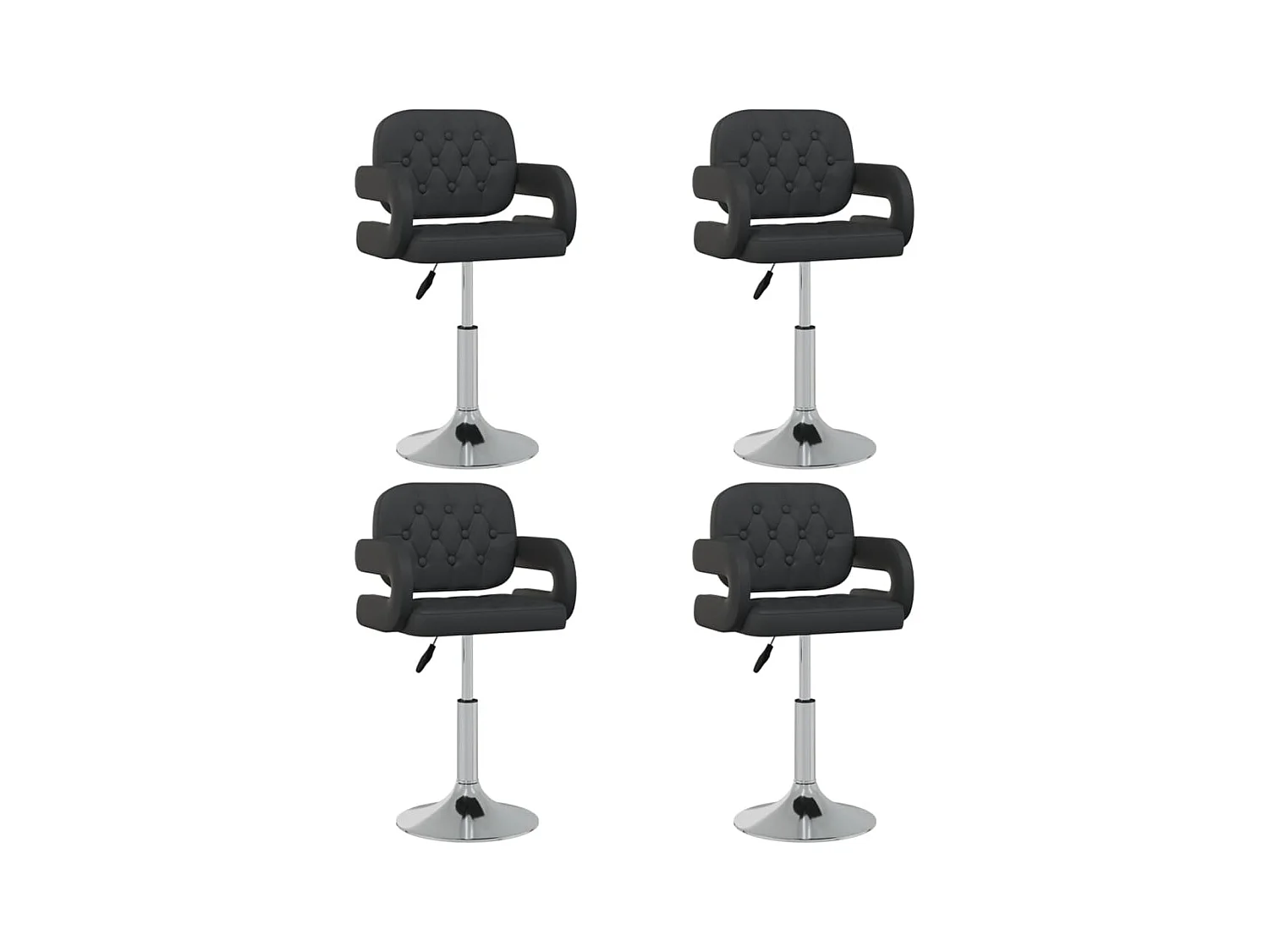 Chaises pivotantes de salle à manger 4 pcs Noir Similicuir 19