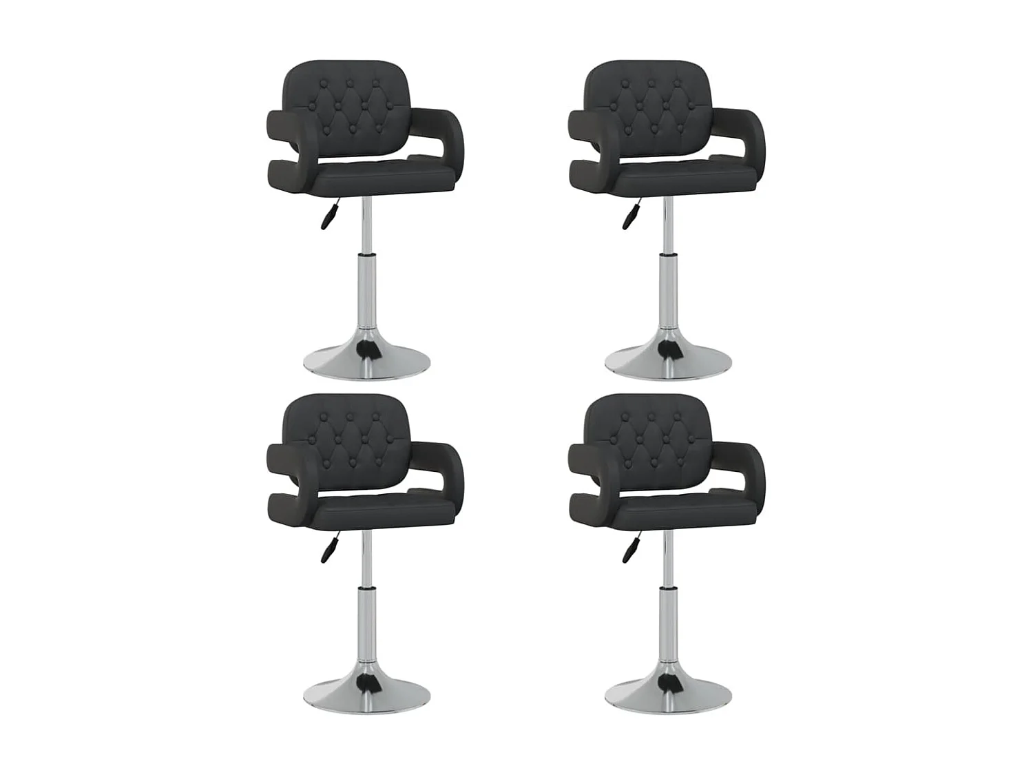 Chaises pivotantes de salle à manger 4 pcs Noir Similicuir 19