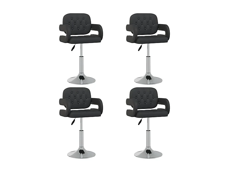Chaises pivotantes de salle à manger 4 pcs Noir Similicuir 19
