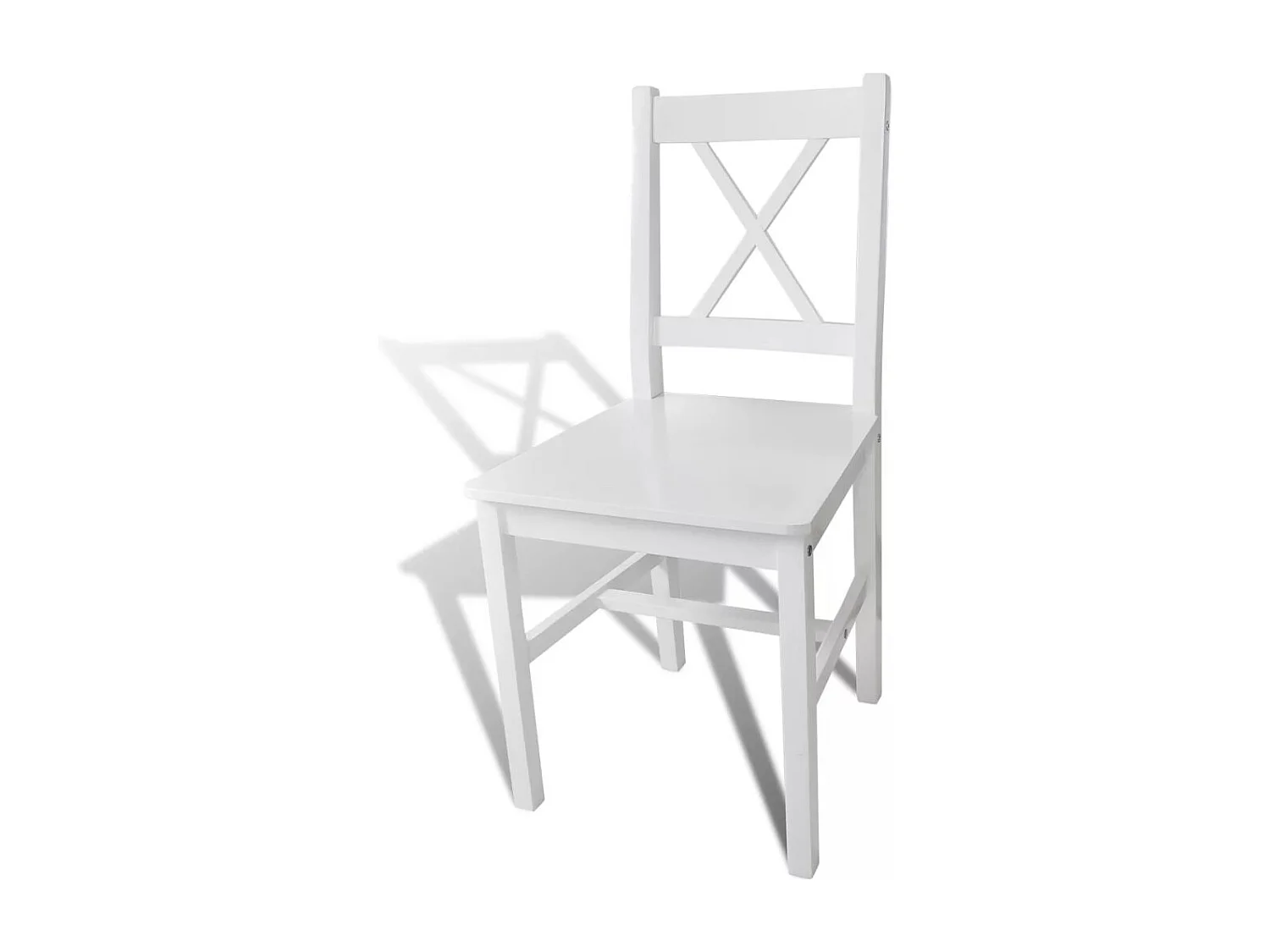 Lot de 4 chaises de salle à manger cuisine design simple en bois de pin blanc CDS021232