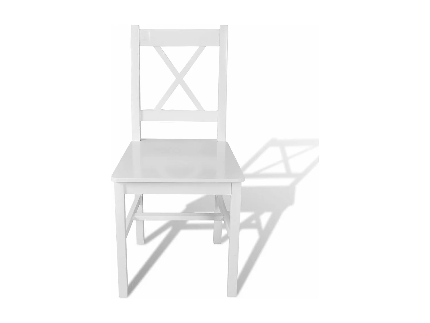 Lot de 4 chaises de salle à manger cuisine design simple en bois de pin blanc CDS021232