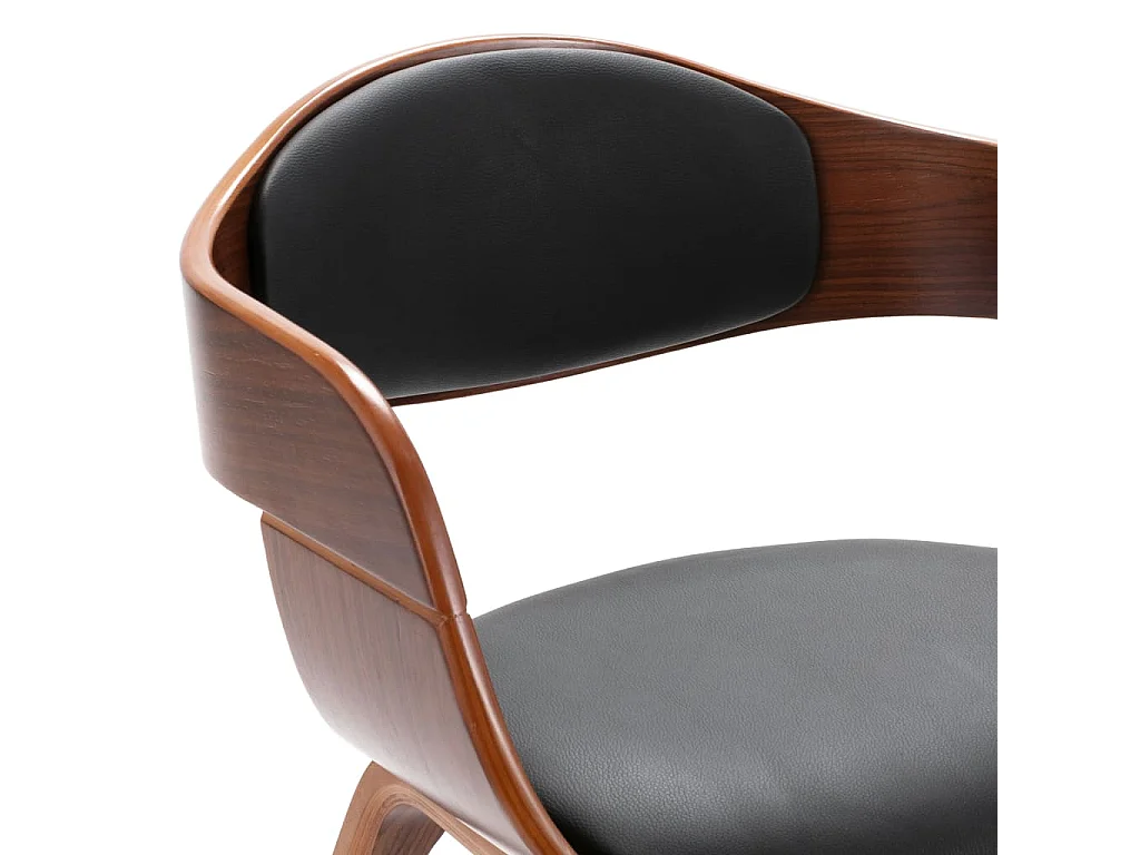 Eetkamerstoelen 4 st gebogen hout en kunstleer