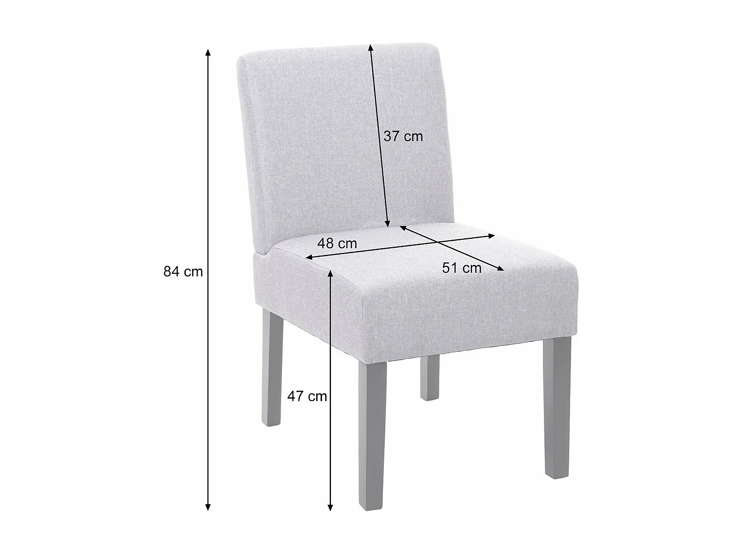 Lot de 2 chaises à manger en tissu marron pieds en bois design simple siège extra long 04_0000392